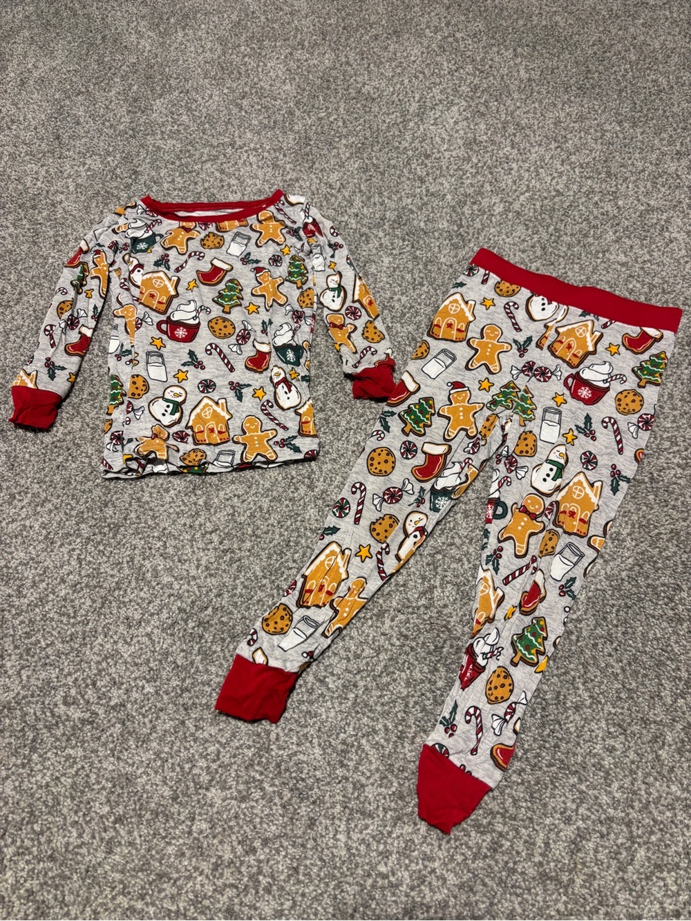 Little Sleepies Red-Trim Holiday Cookie Print Pajama Set (18-24 mo)